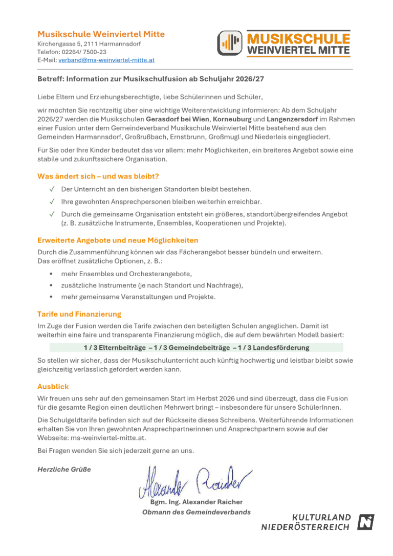 Neuigkeiten aus der Musikschule